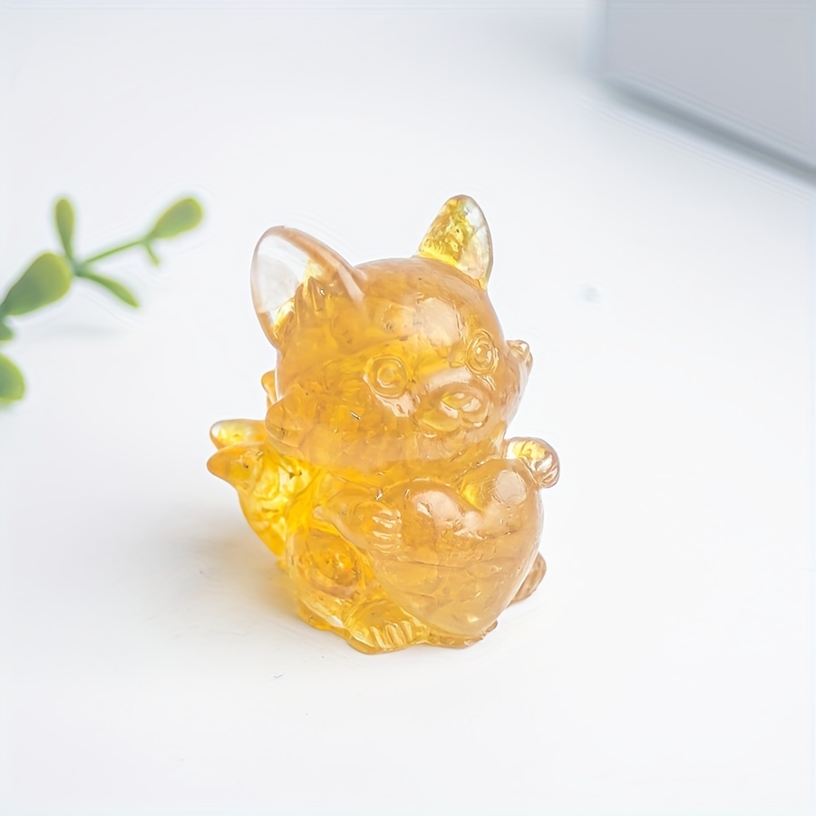 Crystal Resin Fox Decoration Home Decor Interior Accessories